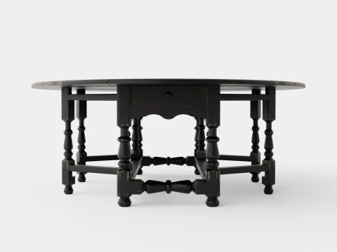 Balmoral dining table black 3D Model