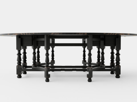 Balmoral dining table black Modèle 3D