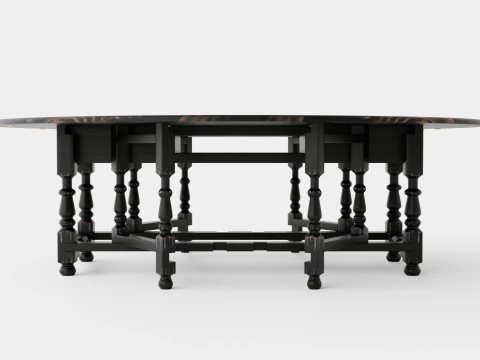 Balmoral dining table black 3D Model