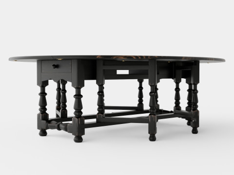 Balmoral dining table black Modèle 3D