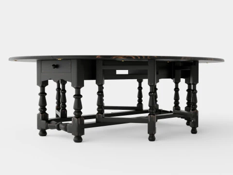 Balmoral dining table black 3D Model