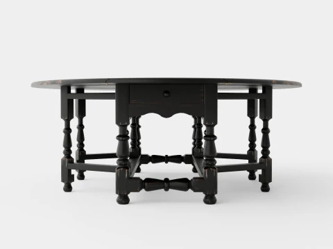 Balmoral dining table black 3D Model