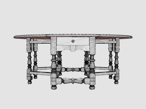 Balmoral dining table black Modèle 3D