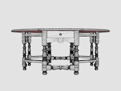 Balmoral dining table black 3D Model