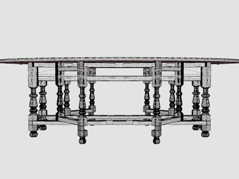 Balmoral dining table black Modèle 3D