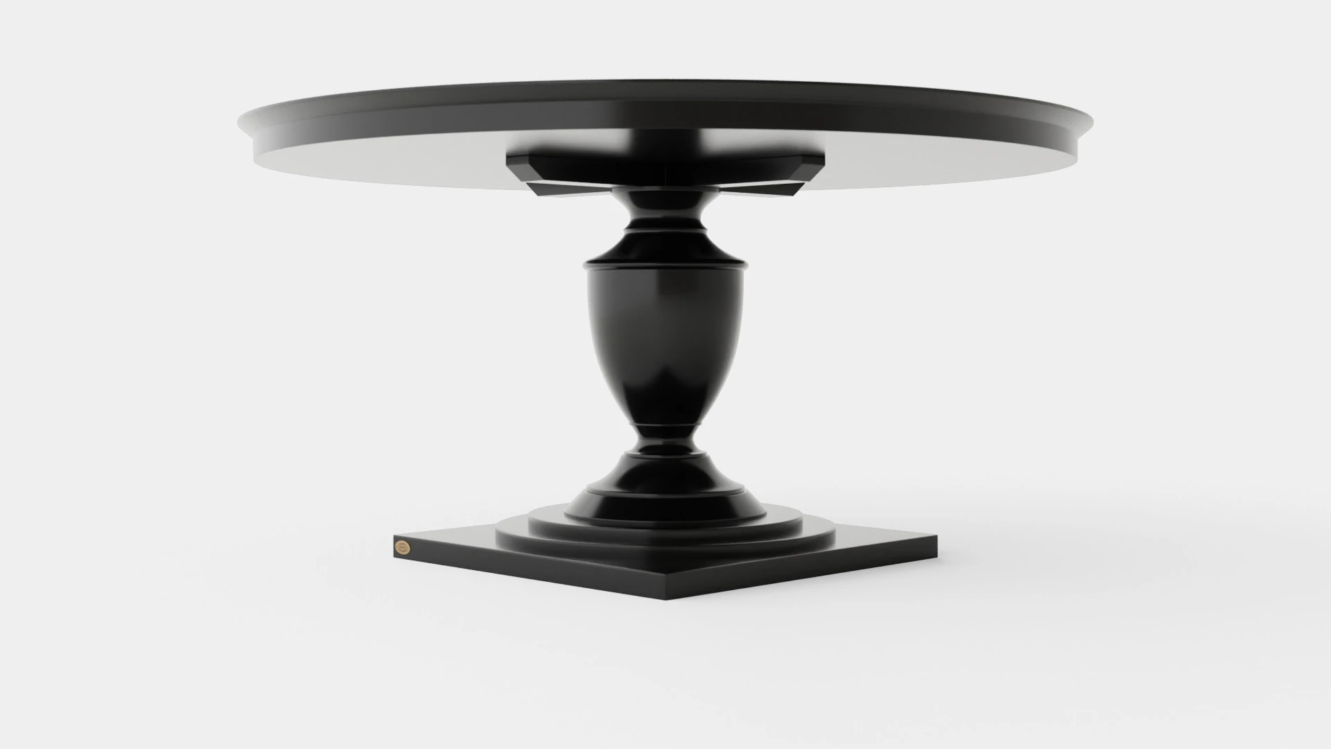 Bates round dining table black 3D Model .c4d .max .obj .3ds .fbx .stl .blend 