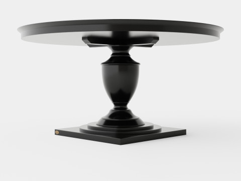 Bates round dining table black 3D Model