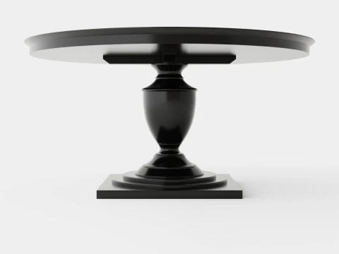 Bates round dining table black 3D Model