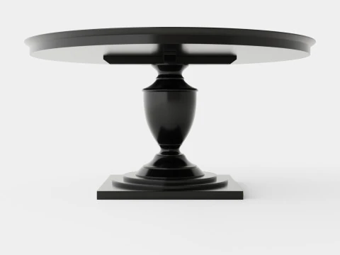 Bates round dining table black 3D Model