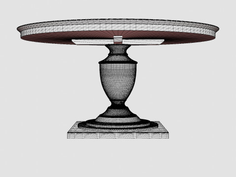 Bates round dining table black Modèle 3D