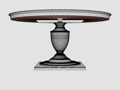 Bates round dining table black 3D Model