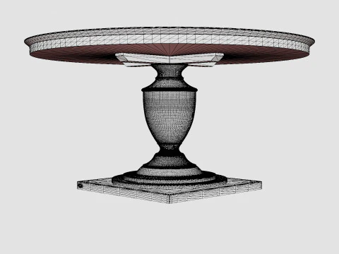 Bates round dining table black 3D Model