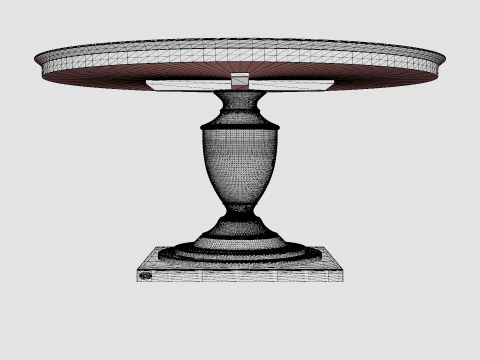 Bates round dining table black 3D Model