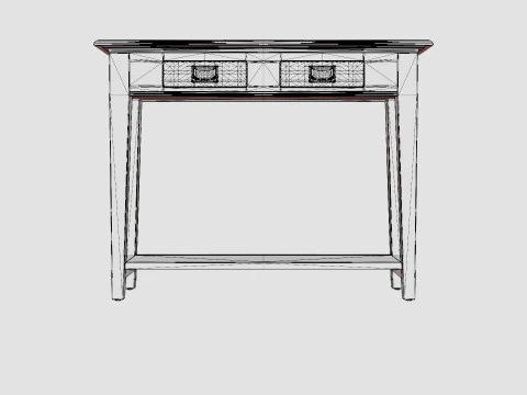 杨梅玄关桌黑色 3D 模型