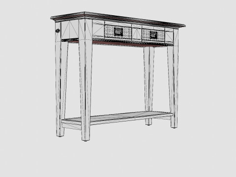 Bayberry console table black 3D 模型