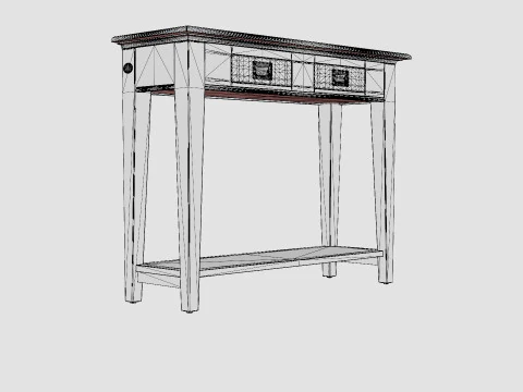 Bayberry console table white 3D Model