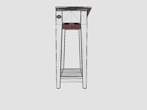 Bayberry console table white Modèle 3D