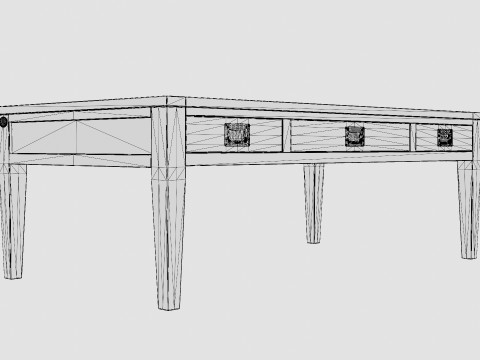 Belknap coffee table wenge 3D Model