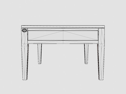 Belknap coffee table wenge 3D Model