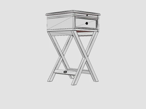 Bretagne side table black 3D Model