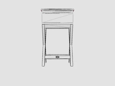Bretagne side table black 3D Model
