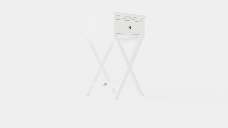 Bretagne side table white 3D Model .c4d .max .obj .3ds .fbx .stl .blend 
