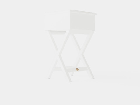 Bretagne side table white 3D Model