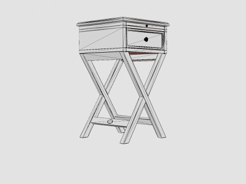 Bretagne side table white 3D Model