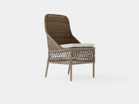 Cadeira de jantar vintage de Bruxelas Modelo 3D