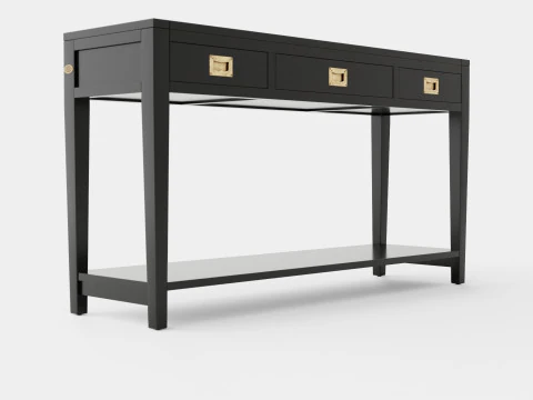 Table console Capetown noire Modèle 3D