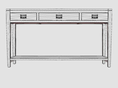 Capetown console table black 3D Model