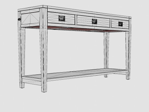 Capetown console table black Modelo 3D