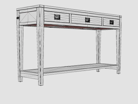 Capetown console table black 3D Model