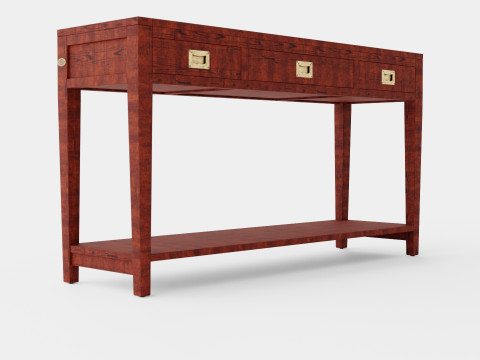 Capetown console table rich brown 3D Model
