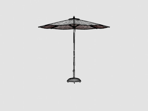 Capri parasol off white 3D Model