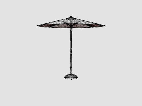 Capri parasol off white 3D Model