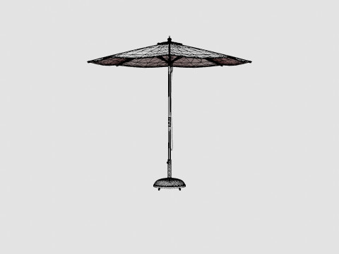 Capri parasol off white 3D Model