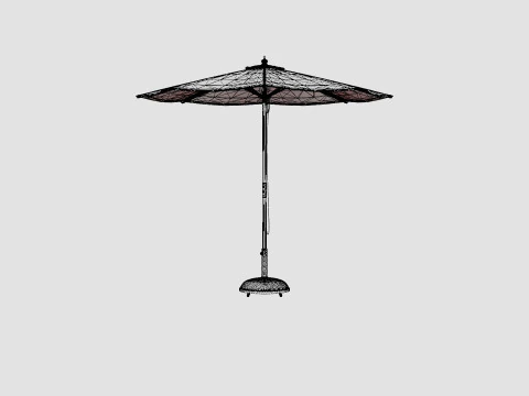 Capri parasol off white 3D Model