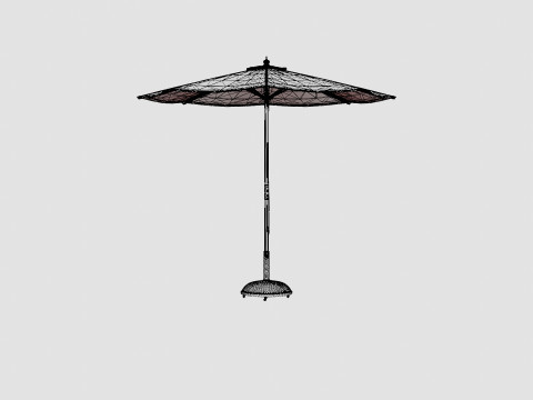 Capri parasol off white 3D Model