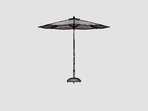 Capri parasol off white 3D Model