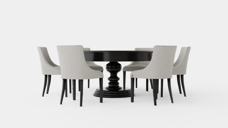Cardiff black with Addison chair sand Dining Set Modelo 3D .c4d .max .obj .3ds .fbx .stl .blend 