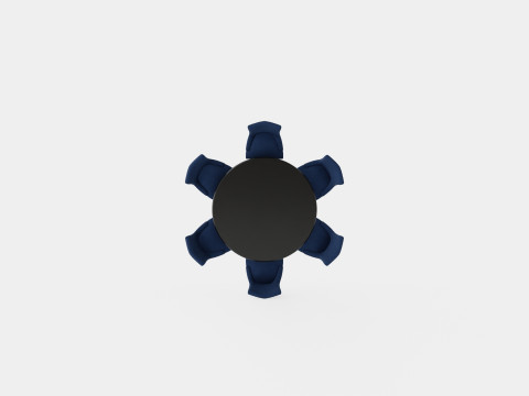 Cardiff black with Hudson chair indigo Dining Set 3D Model