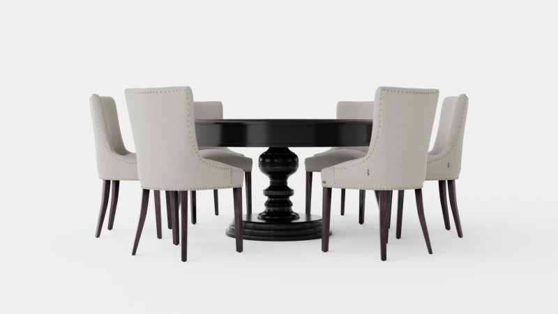 Cardiff black with Hudson chair sand Dining Set Model 3D .c4d .max .obj .3ds .fbx .stl .blend 