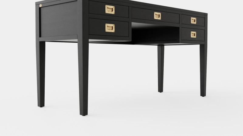 Centerville desk black 3D Модель .c4d .max .obj .3ds .fbx .stl .blend 