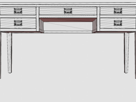 Centerville desk rich brown 3D 모델