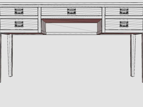 Centerville desk rich brown 3D Model