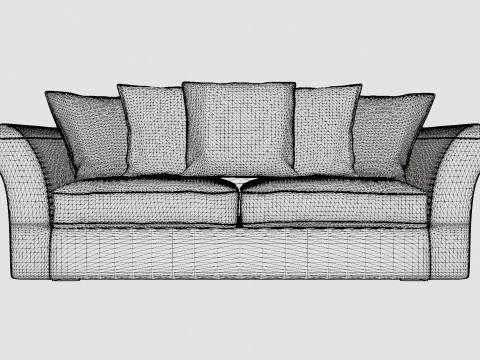 Cover Hampton sofa indigo 3 seat 3D Model