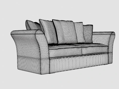 Cover Hampton sofa indigo 3 seat 3D Model