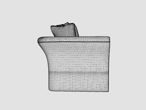 Cover Hampton sofa indigo 3 seat 3D Model