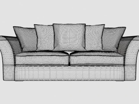 Cover Hampton sofa off white 3 seat 3D Model